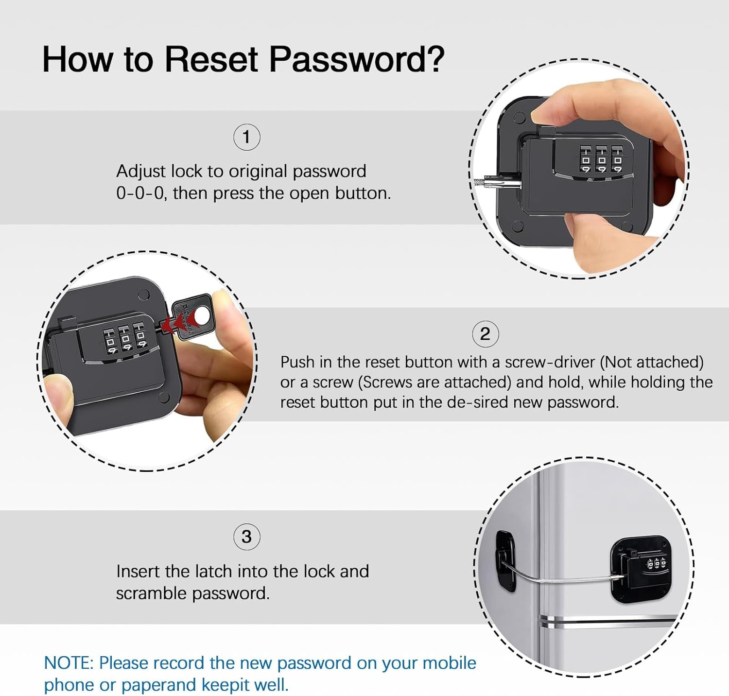Resettable Code Fridge Lock for Kids,Adults, Heavy Duty Child Safety Locks for French Door Fridge, Cabinet, Pantry, Easy Install No Keys Needed (Black, 4 Pcs) image number 5