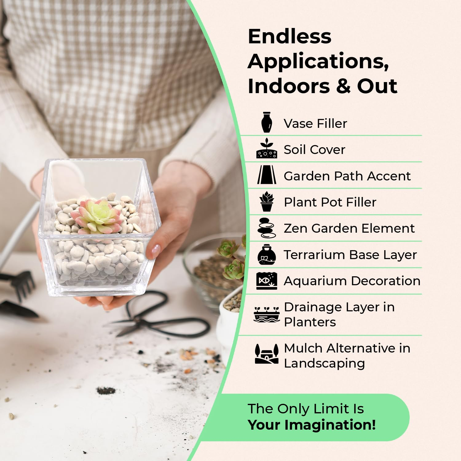 Premium Pebbles Volcanic Rock for Plants. Black Lava Rock. 1/5 Inch - 2 Lbs for Potting Soil, Succulents, Pots, Plants, Indoor, Crafting, Vase Fillers (Mini (0.2 Inch), Horticultural - Black Lava, 2) image number 2