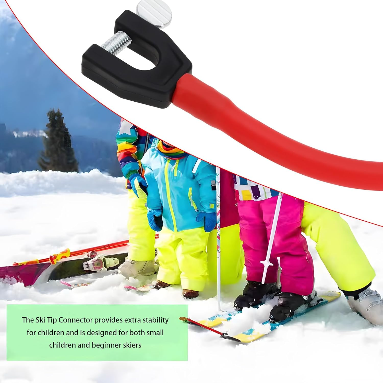 LT Easiyl Ski Connector Ski Wedge Aid Snowboard Connector Snowboard Tip Connector Red Ski Tip Connection for Ski Lovers Trainer Beginners image number 5