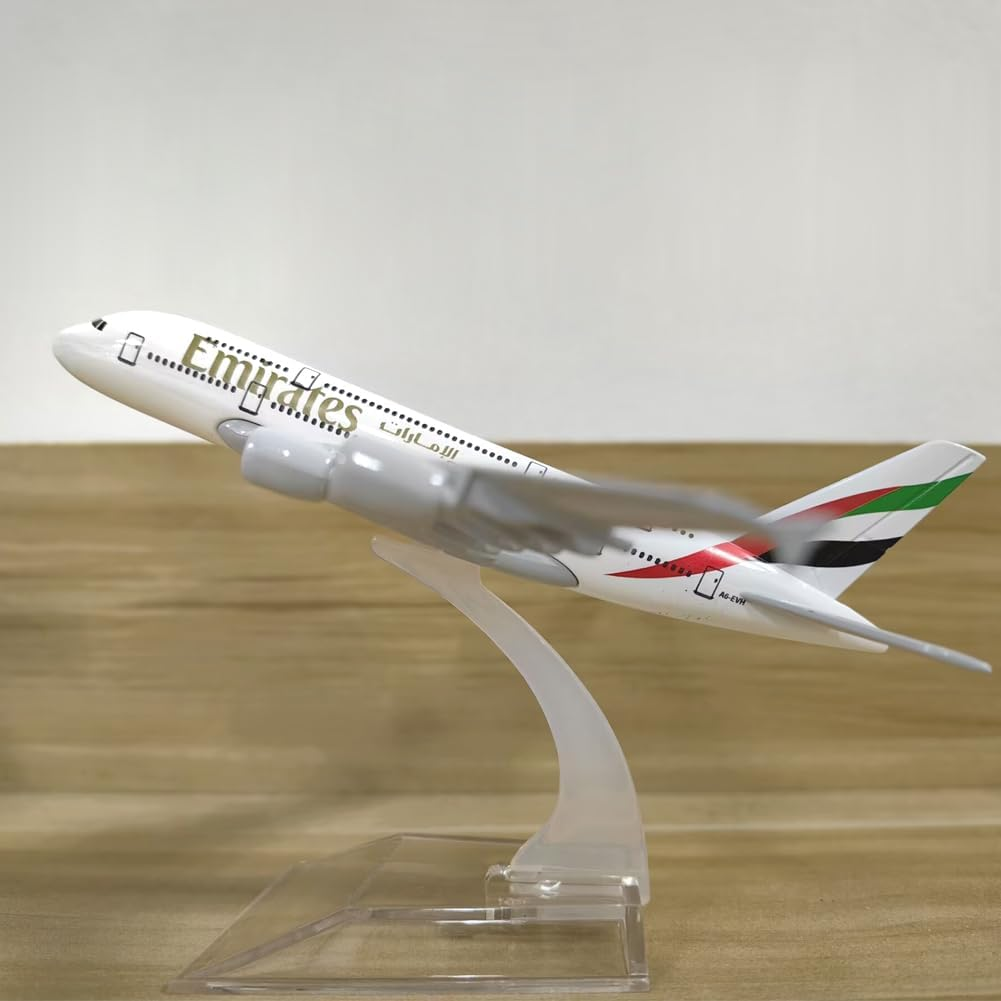 SUNSK Aircraft Model Alloy Airbus A380 Emirates Aircraft Metal Model 1/400 Scale Diecast Aircraft Model with Stand Miniature Models Collection Gift image number 2