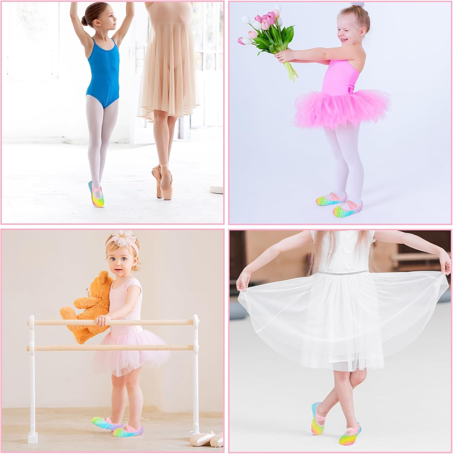 Ballet Shoes for Girls Toddler Dance Practice Ballet Slippers Soft PU Leather Flats Shoes for Kid Sole Yoga Gymnastics image number 5