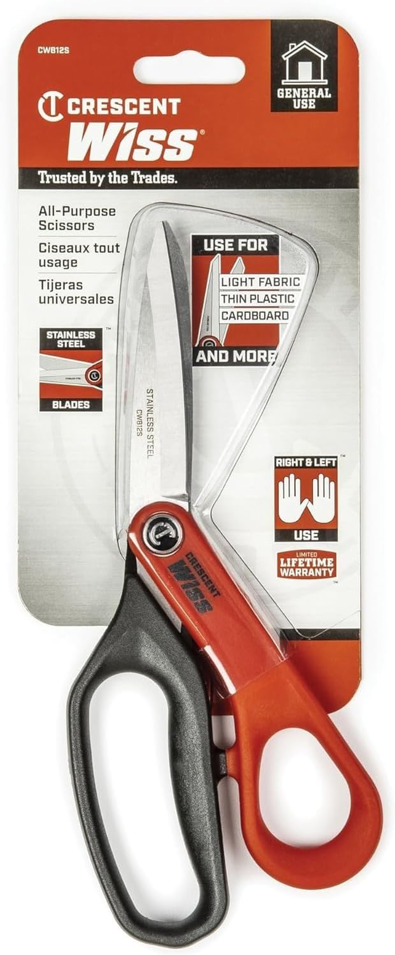 Crescent Stainless Steel All Purpose Tradesman Shears, 8-1/2-Inch Length image number 1