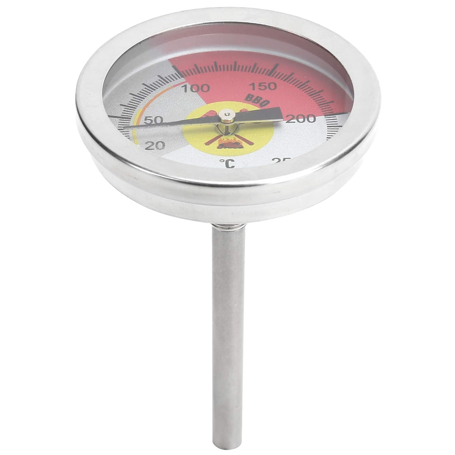 0‑250℃ Durable Grill Thermometer Stainless Steel Oven Pointer Thermometer Temperature image number 1