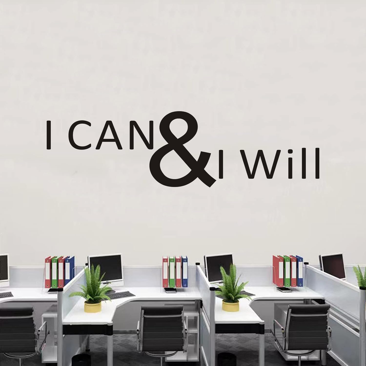 Gym Wall Decor, Motivational Wall Decals, (Easy to Apply), Wall Stickers Vinyl Art Quotes Inspirational Bedroom Office Classroom Fitness Garage Sports Workout Running Exercise Basketball Baseball Sayings Home Positive Family Decorations Posters Photos Pictures Words Signs, I CAN & I Will 25"X7" image number 4