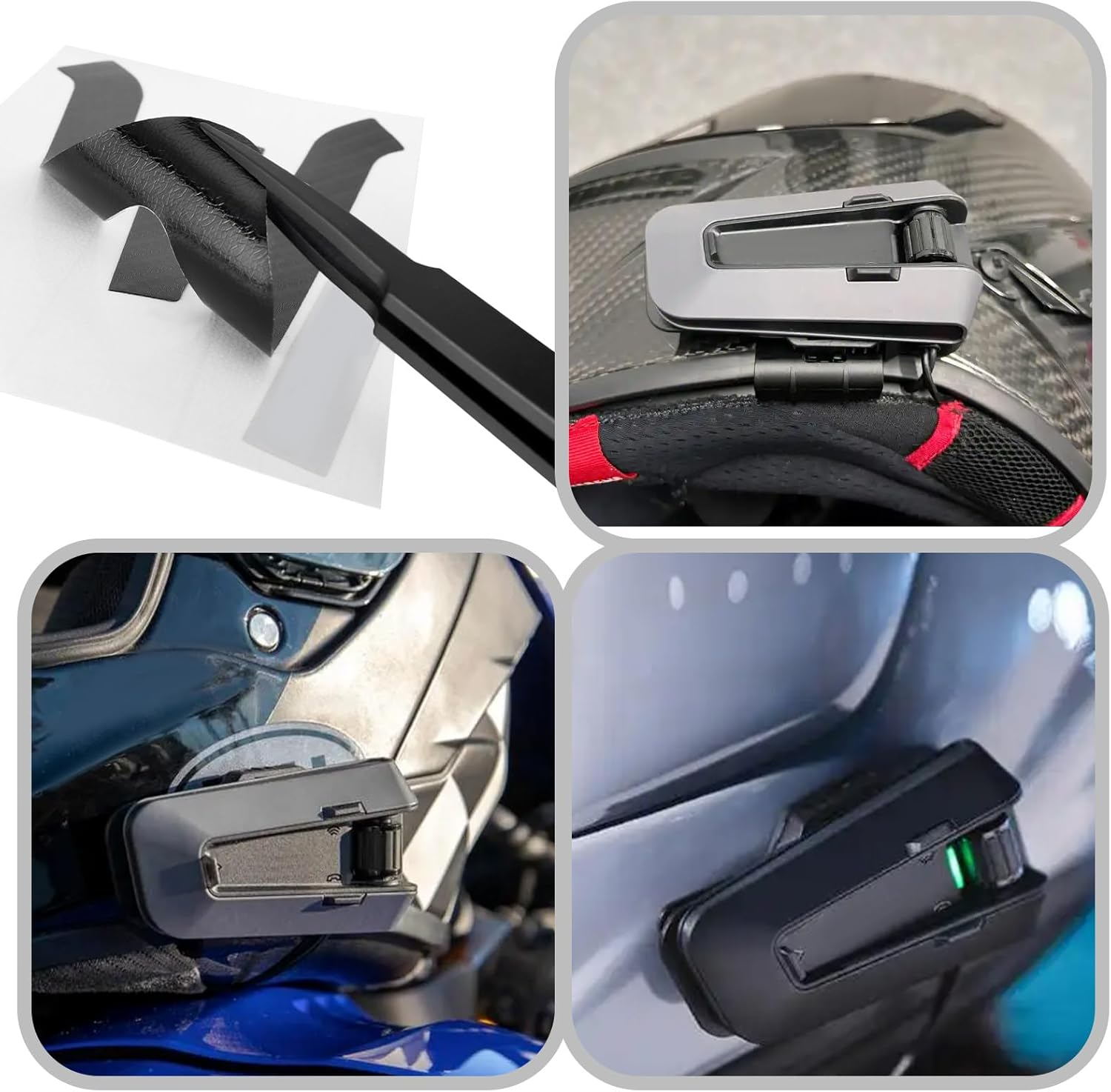 Emagtech 1Set Intercoms Headsets Device Protection Cover Sticker Motorcycle Headsets Protective Cover Compatible with Cardo Packtalk Edge Carbon Fiber Pattern image number 4