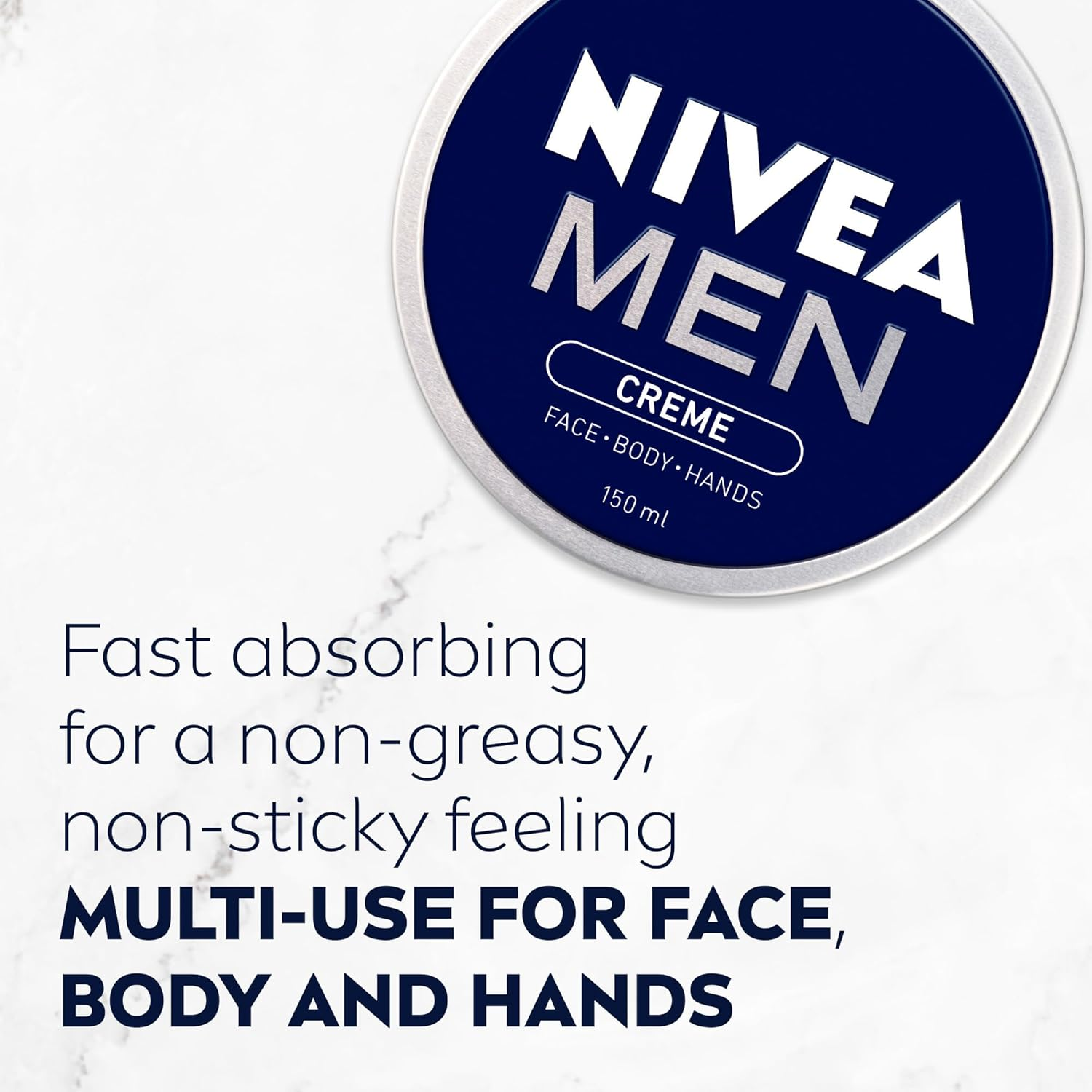 NIVEA MEN Creme Moisturiser 150Ml | for Face, Body and Hands | with Vitamin E | Relieves Dry Skin | Fast-Absorbing Formula | Moisturiser for Men | Suitable for All Skin Types image number 5