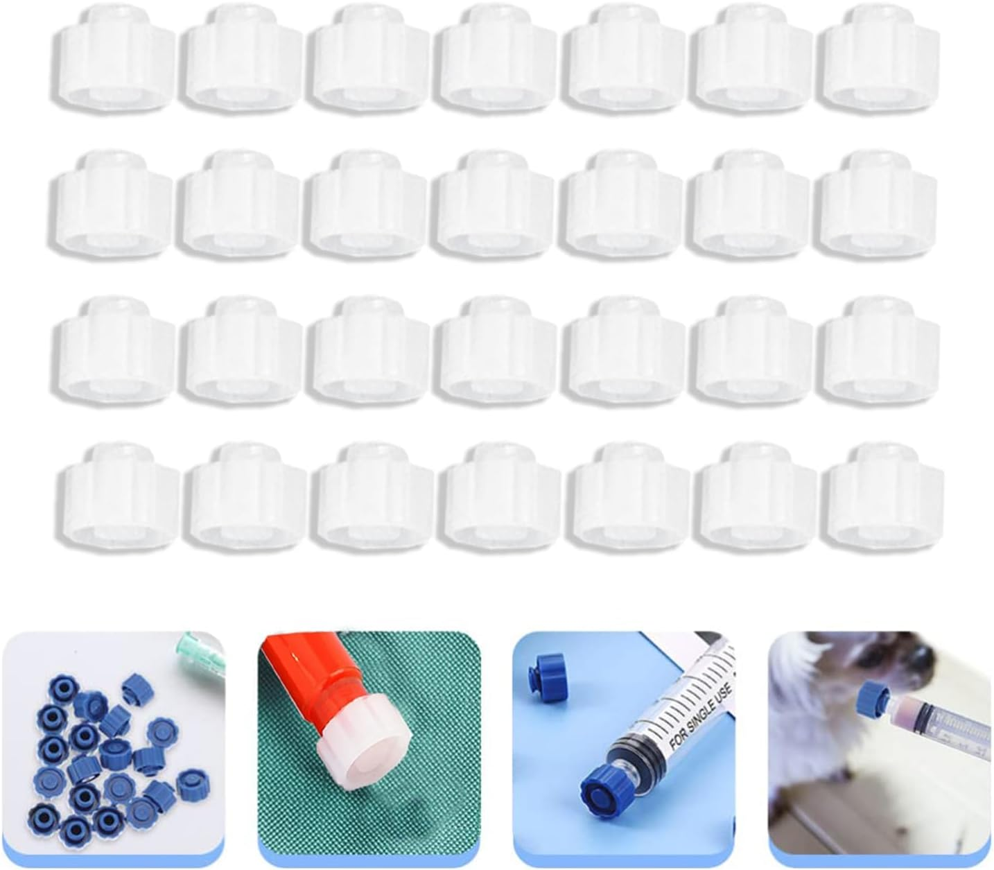 Plug Luer Lock Cap Tip Caps for End Cap, 50Pcs Dispensing Plug Adapter Dispensing Tip Cap,Dispensing Plug Adapter End Cap End Cap Dispensing Cap,Plug Adapter Connector Cap Dispensing Cap End Cap,White