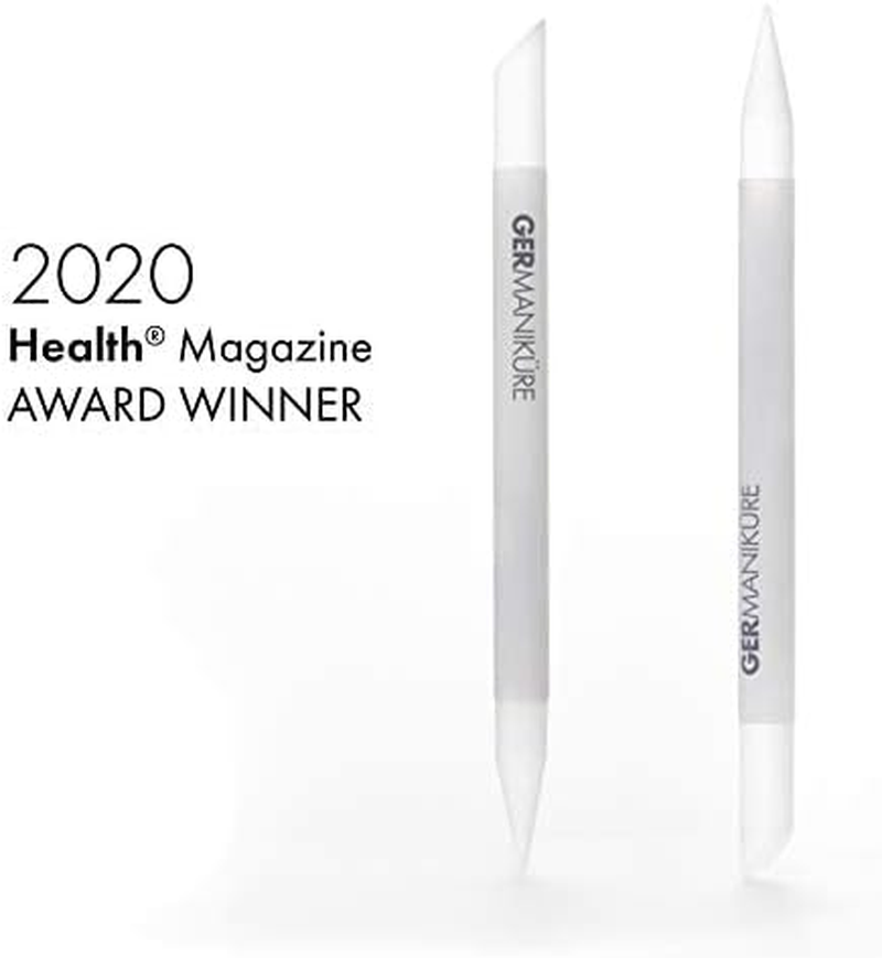 GERMANIKURE Glass Cuticle Stick Set of 3 in Leather Sleeve - Ethically Made in Czech Republic - Cuticle Pusher & Remover, Callous & Dry Skin Fingertip File, Nail Shaper - Professional Cuticle Care