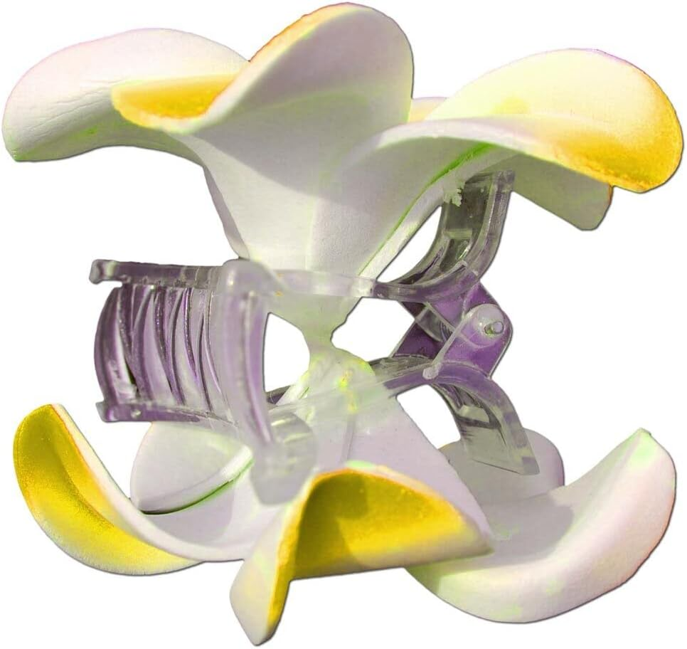 SEESTERN Bali Hawaii Hair Clip 2 Frangipani Flowers Made of Foam Rubber Hair Clip FBA_1301 Yellow image number 1