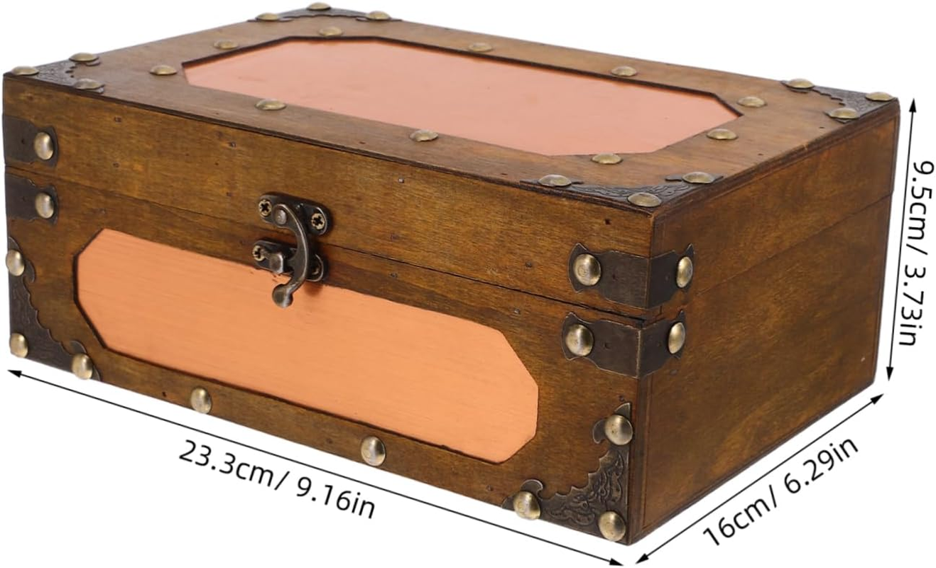 Handmade Vintage Jewelry Storage Box Wooden Card Organizer for Wedding Decor image number 5