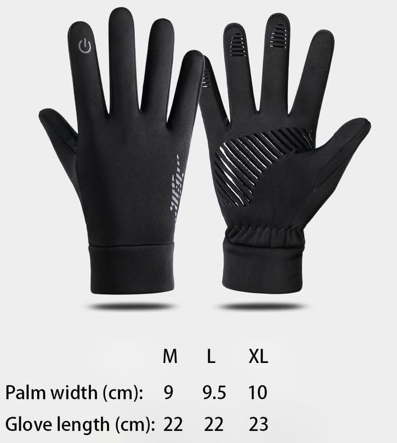 Winter Running Gloves, Unisex Touchscreen Anti-Slip Elastic Gloves, Lightweight Warm Windproof for Cycling, Driving, Camping, Hiking image number 3