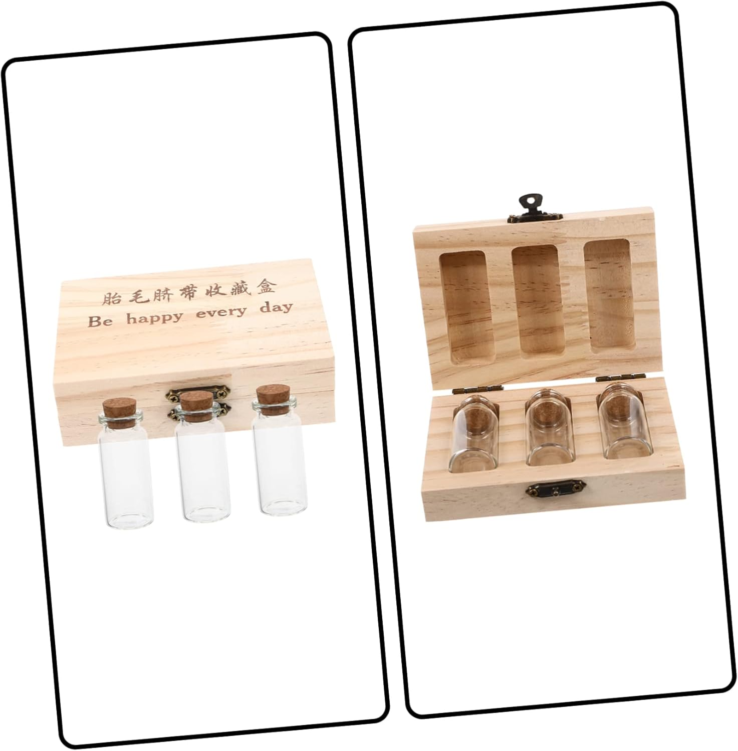 Boy Girl Bottle Fetal Hair Umbilical Cord Preservation Box Souvenir Storage