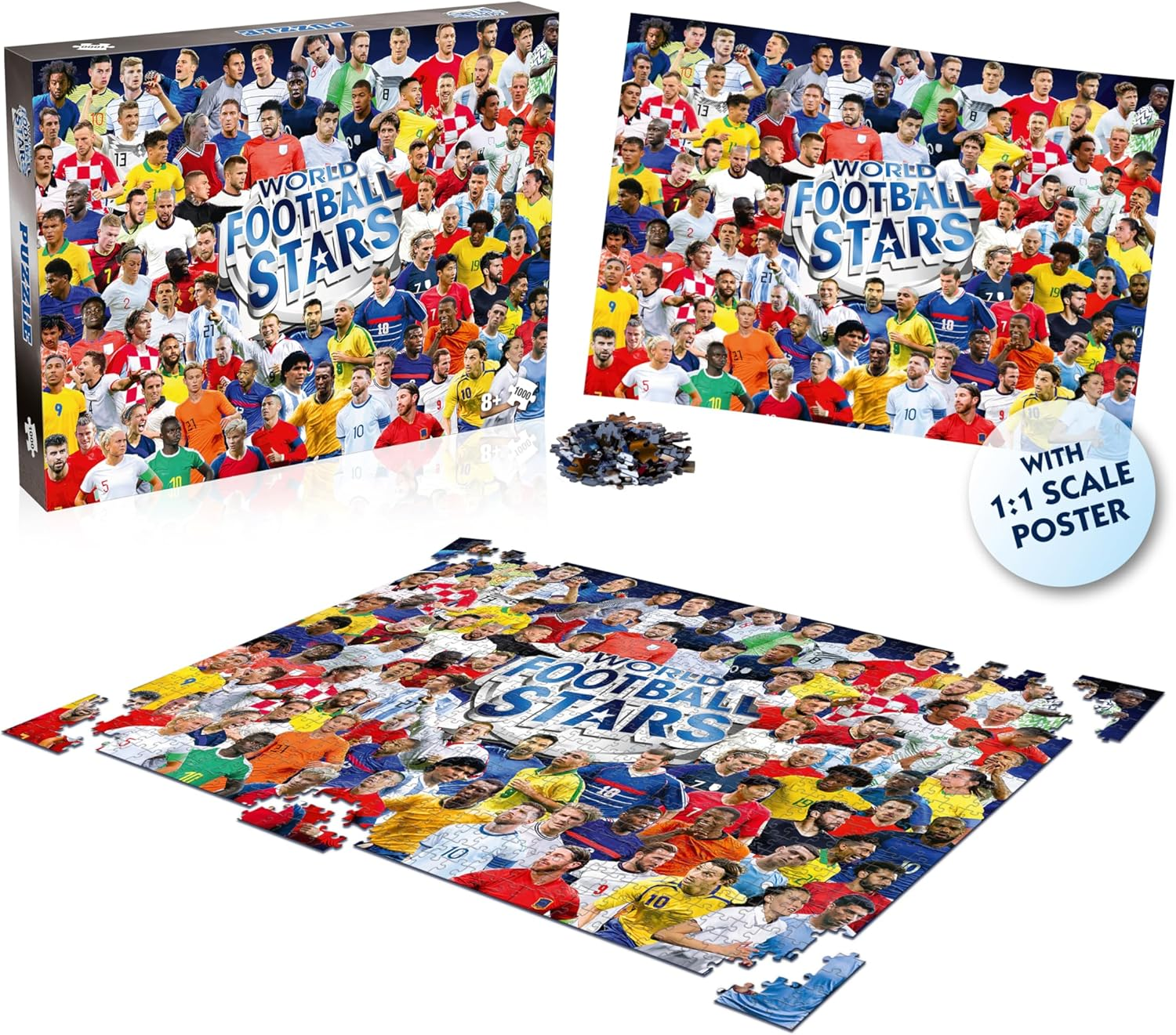 Top Trumps World Football Stars Puzzle - 1000 Pieces Jigsaw Set image number 1