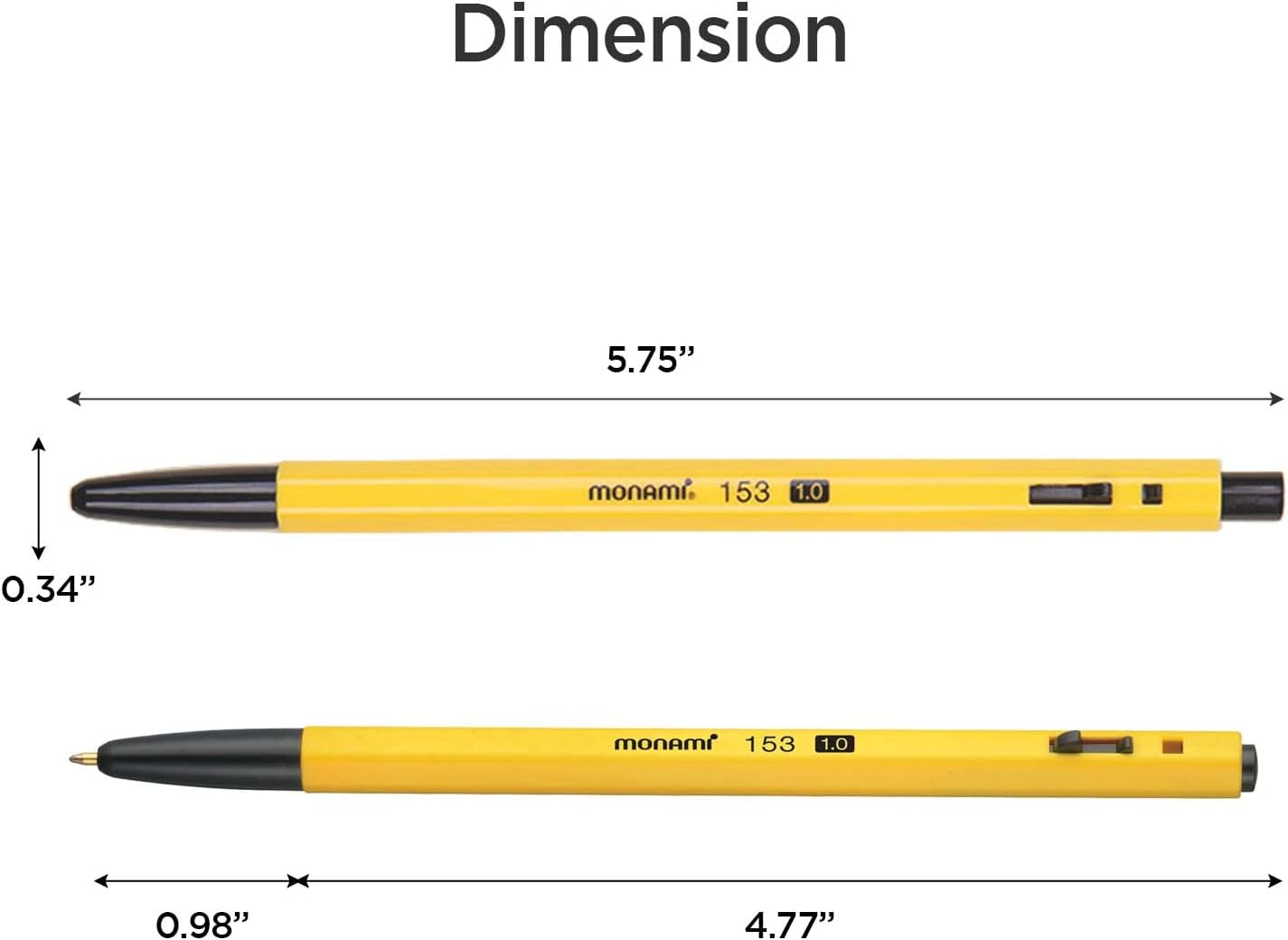 Monami New Releases 153 Ballpoint Pen 1.0 Mm Dozen Box Black Ink image number 2