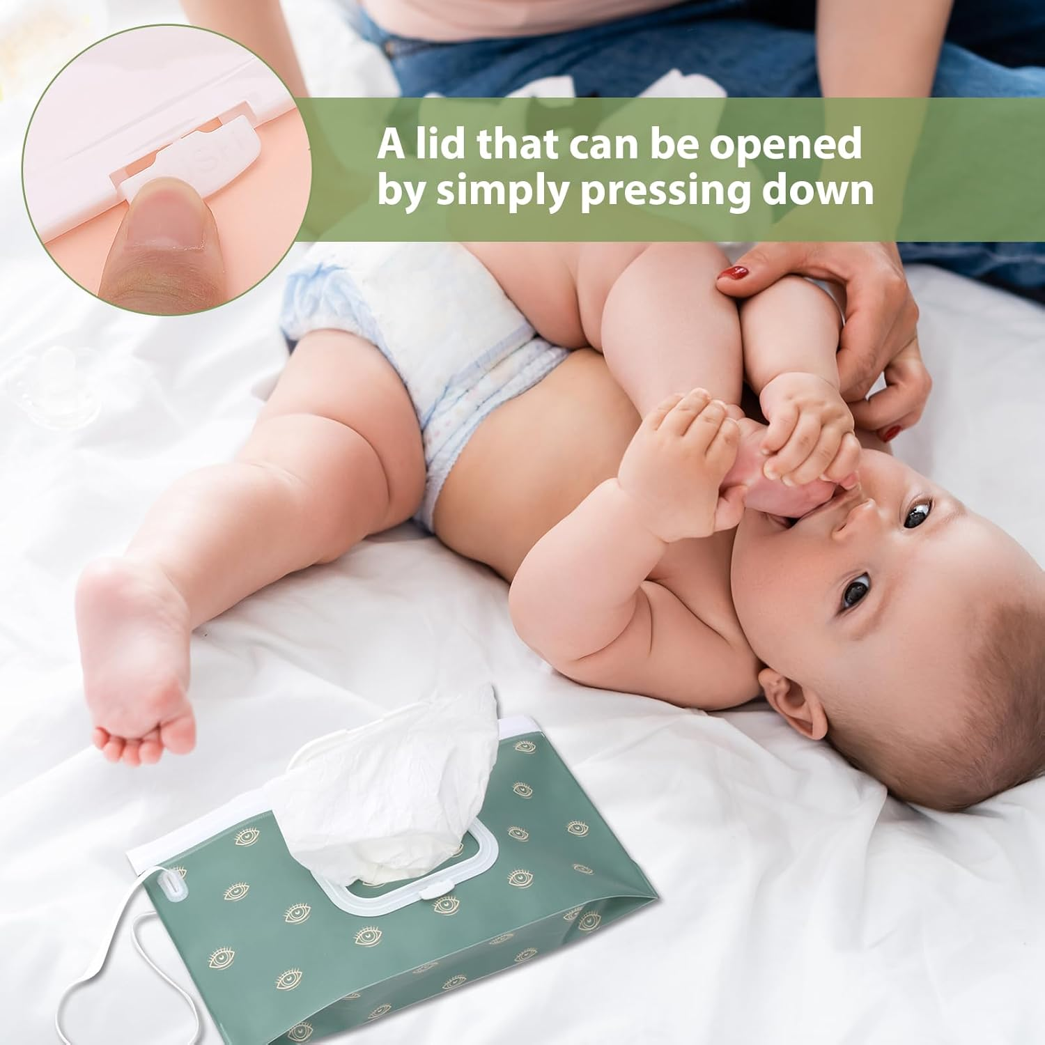 Ozessence 4 Pcs Refillable Wipes Dispenser Holder Case, Portable Refillable Wipe Holder with Lanyard, Leak-Proof Dust-Proof Wet Dispenser for Travel Carry for Baby Diaper image number 6