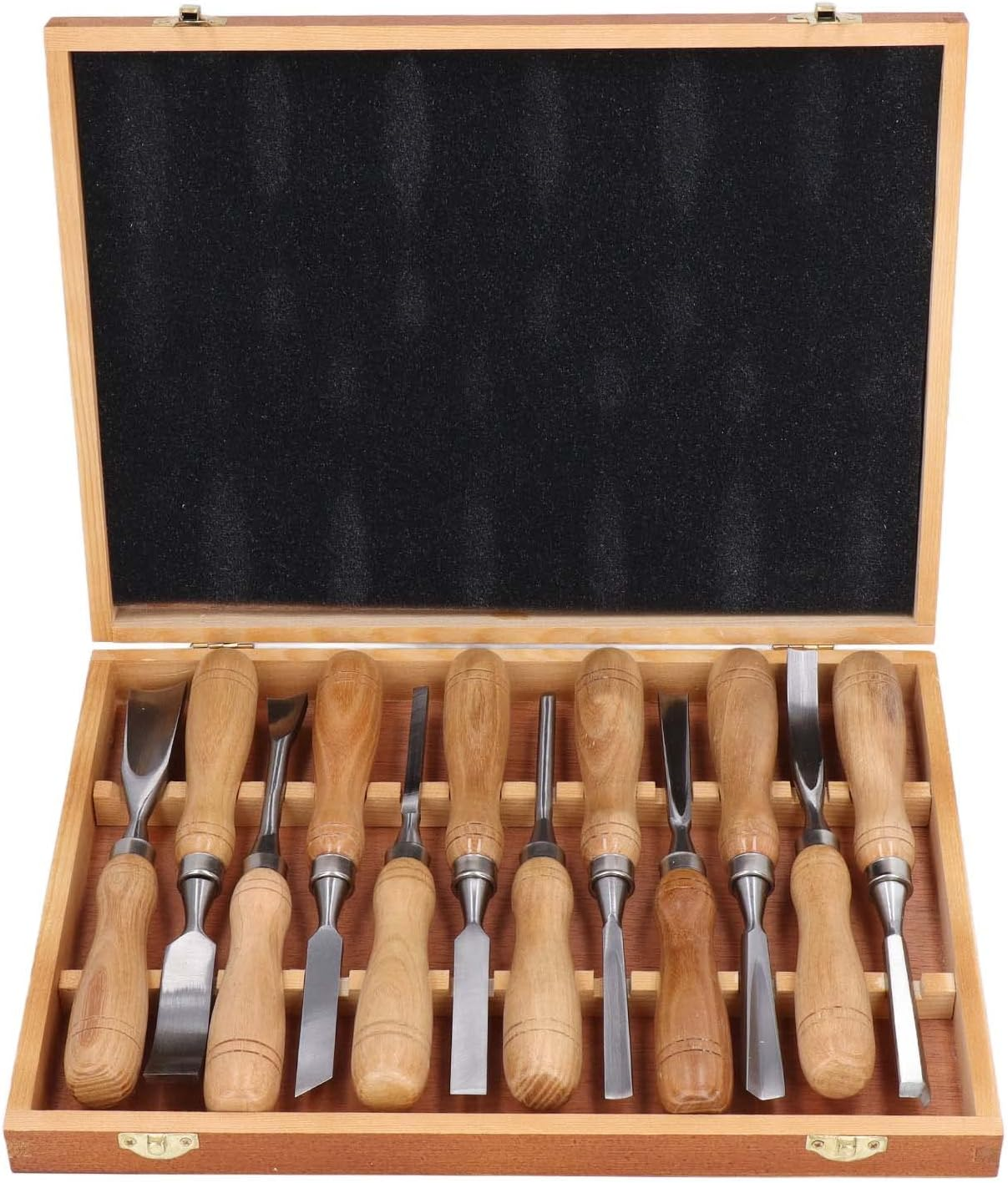 Wood Carving Tools Set, 12PCS Wood Carving Kit for Beginners, Carving Knife Sharpener with CRV Blade Wooden Handle, Engraving Chisel Set for DIY Handicrafts image number 4