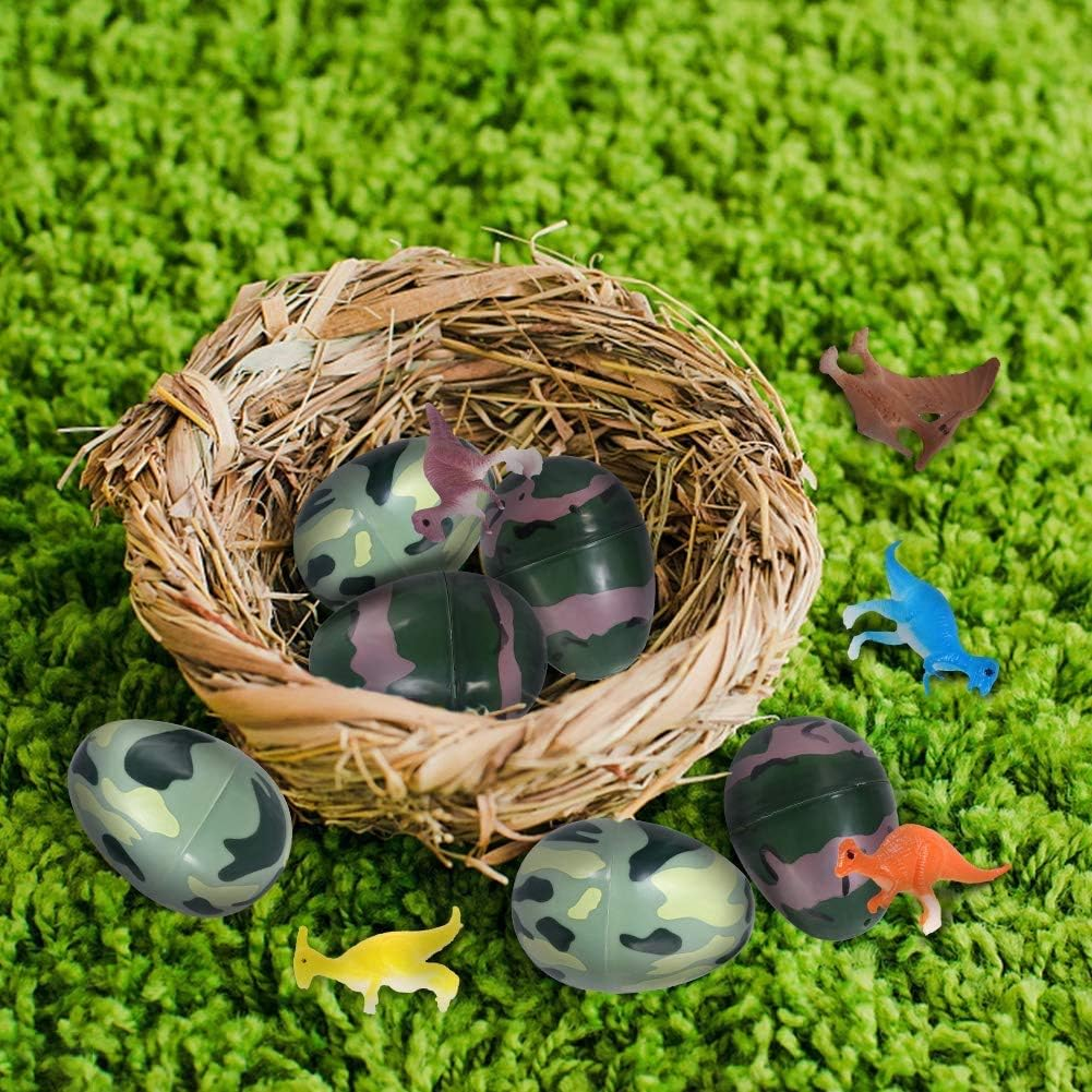 24 Pcs Easter Eggs Filled with Mini Dinosaur Figure Toys,Dinosaur Easter Eggs for Kids Easter Theme Party Favor, Easter Eggs Hunt, Easter Basket Stuffers Fillers.