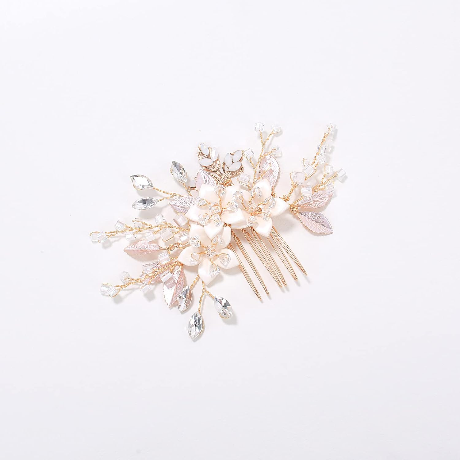 Gold Hair Comb Clip Bridal Crystal Hair Accessories for Brides, Bridesmaid, Prom, Party, Bridal Hair Piece (Comb) image number 5