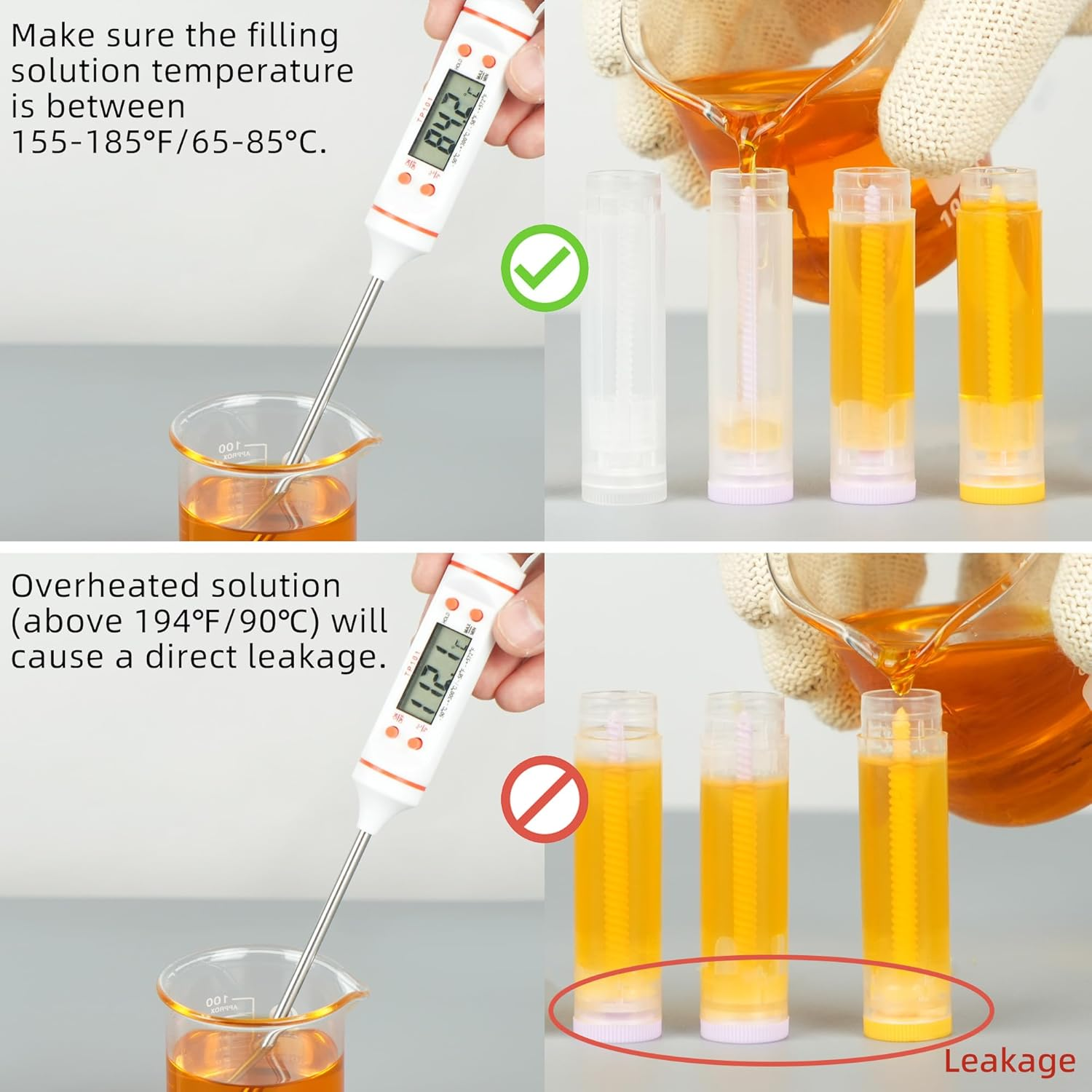 Lotfancy Lip Balm Tubes Empty, 60PCS 5.5Ml (3/16 Oz), Clear Lip Balm Container Tubes with Yellow Caps, BPA Free & Leak Free, Refillable - Purple image number 3