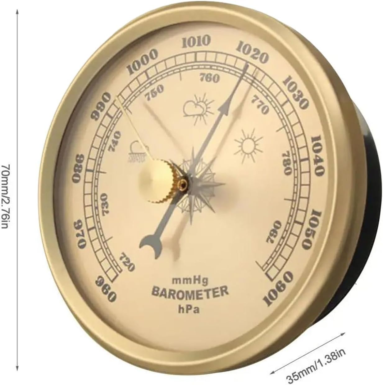Fishing Barometer - 7X7X4Cm Weather Pressures Gauge, Pressure Monitor, Compact Atmospheric Change Indicator | Reliable Camping Gear for Fishing, Hunting, Boating and Lake Surfing image number 5