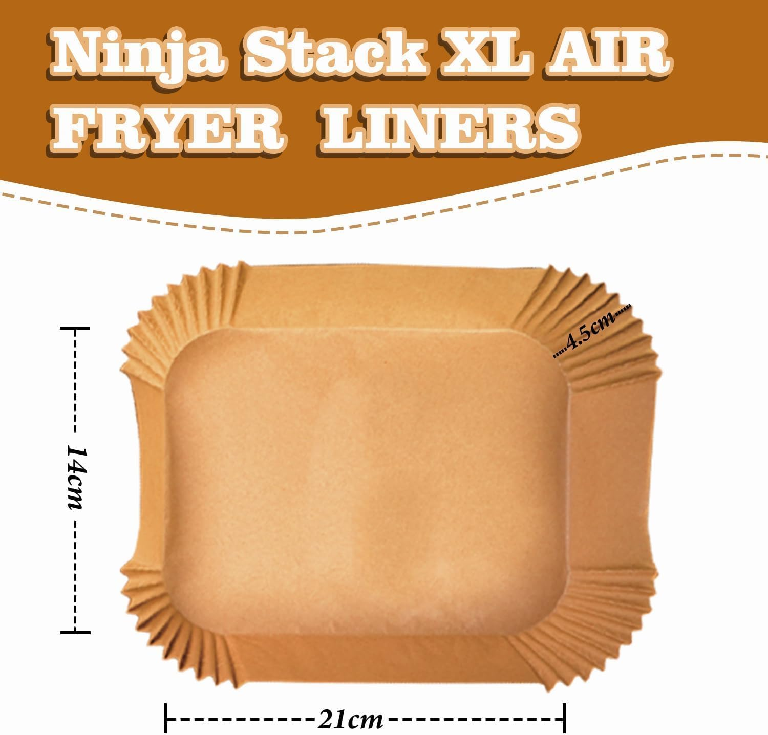 HOJIO 100PCS Ninja Double Stack XL 9.5L SL400ANZ Air Fryer Liners,Disposable Baking Paper Liners Accessories for Ninja Double Stack Airfryer SL400ANZ, Ninja Stack Insert image number 1