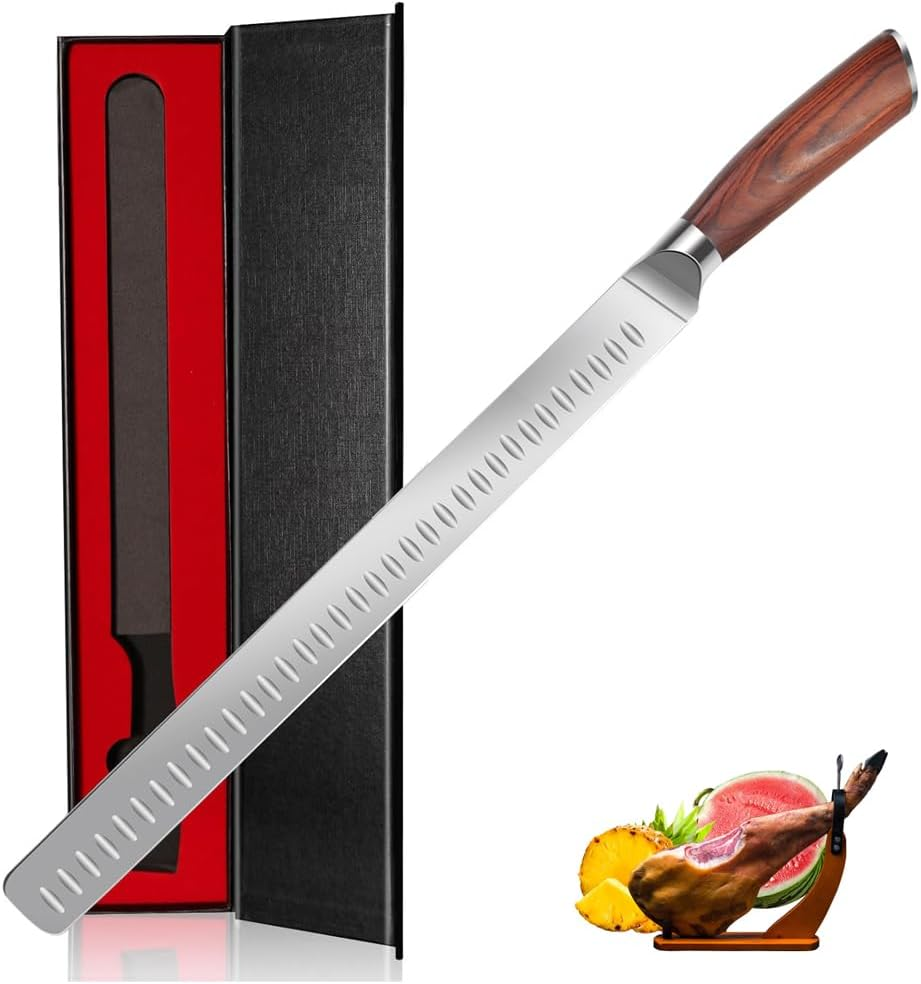 Slicing Carving Knife 12 Inch Brisket Knife Camel Meat Outdoor Kitchen Knife Chef Knives Multipurpose Grilling Camping Cooking Knife BBQ Tool image number 4