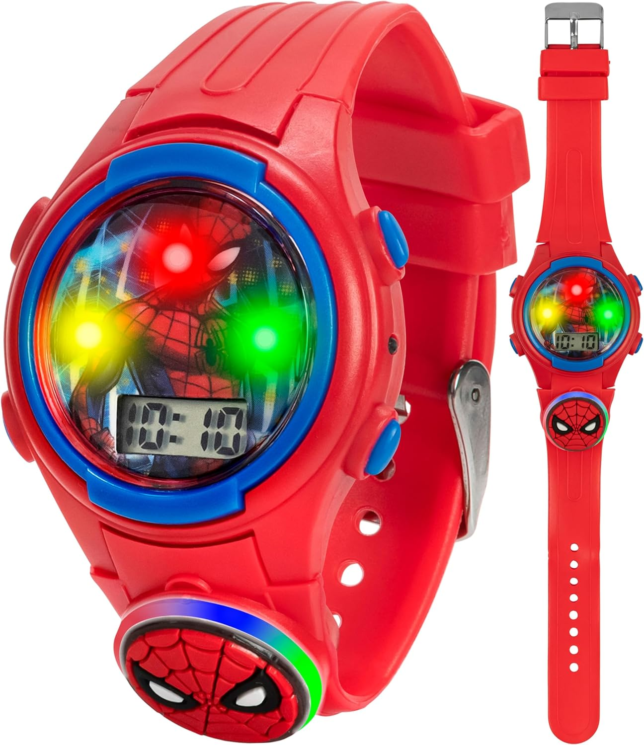Accutime Kids Marvel Spider-Man Digital Quartz Plastic Watch for Boys & Girls with LCD Display, Red, Digital Quartz image number 5