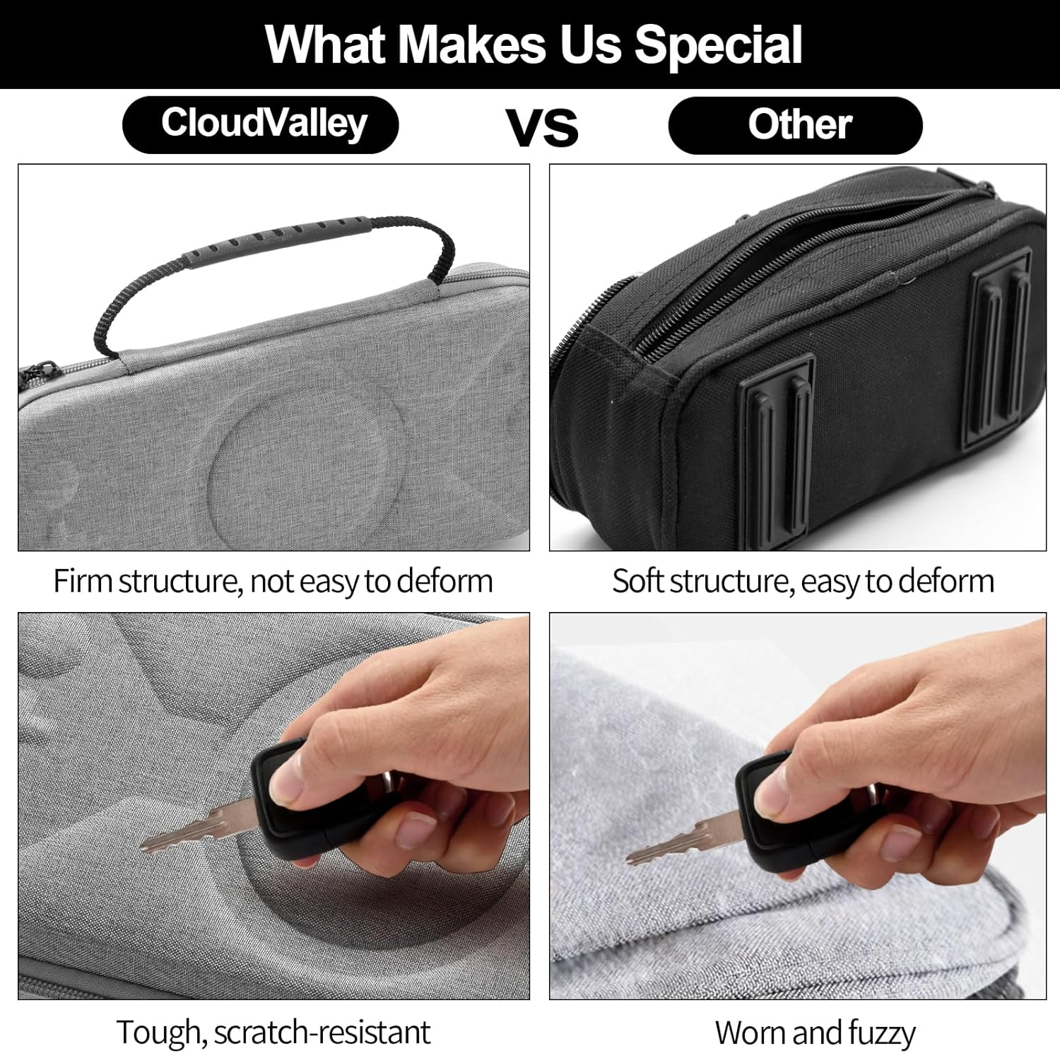 Cloudvalley Carrying Case for Nintendo Switch 2 Model 2025 [Shockproof] Hard Shell Travel Pouch, 20 Game Card Slots, Inner Pocket for Accessories, Compatible with Switch 2017 & OLED Console (Gray) image number 2