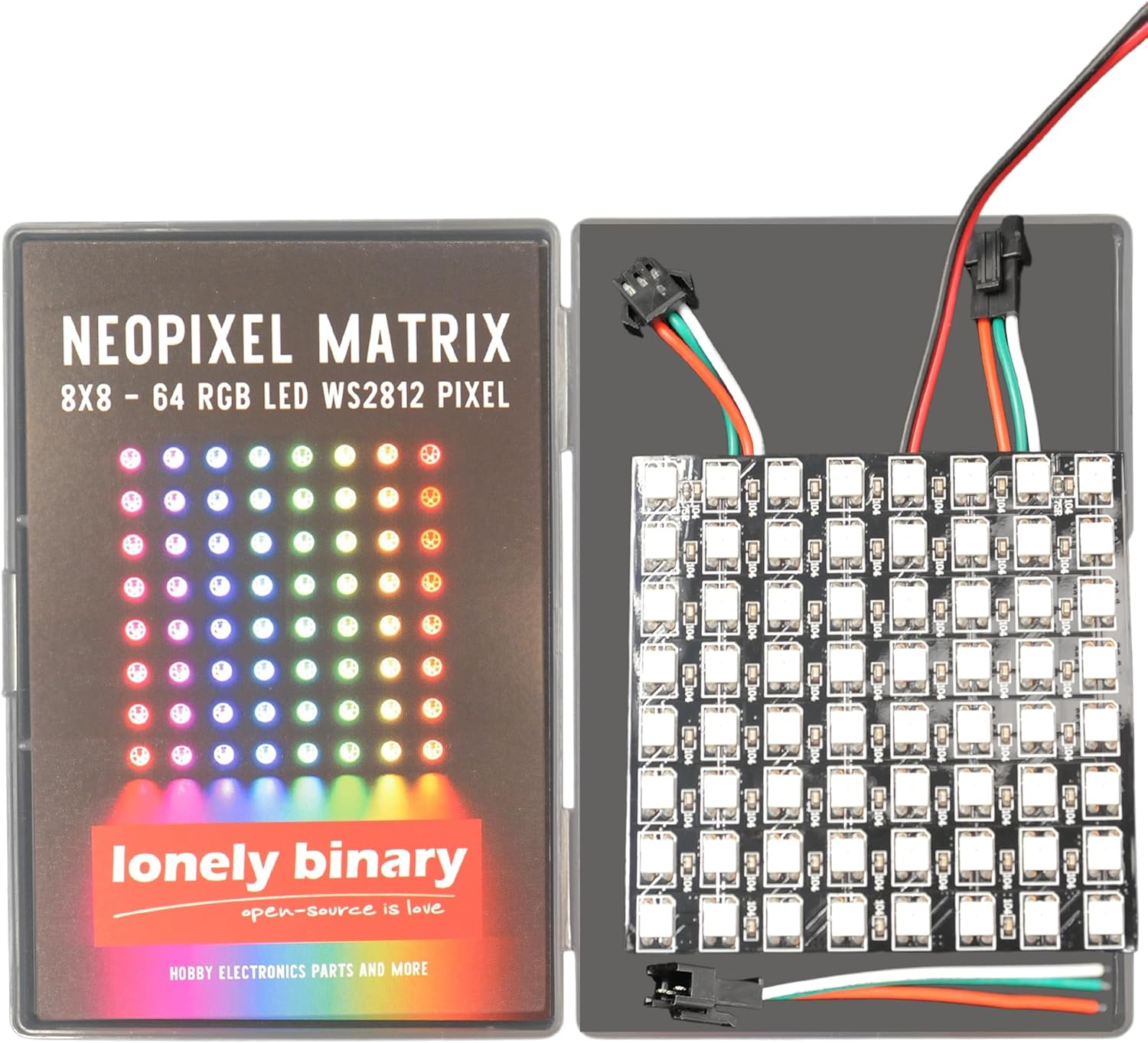 8X8 WS2812B RGB LED Matrix &ndash; 64 Individually Addressable Leds, Programmable Panel for Arduino, ESP32, Raspberry Pi, DIY Lighting Projects (8X8 RGB LED Matrix (64 Pixels)) image number 3