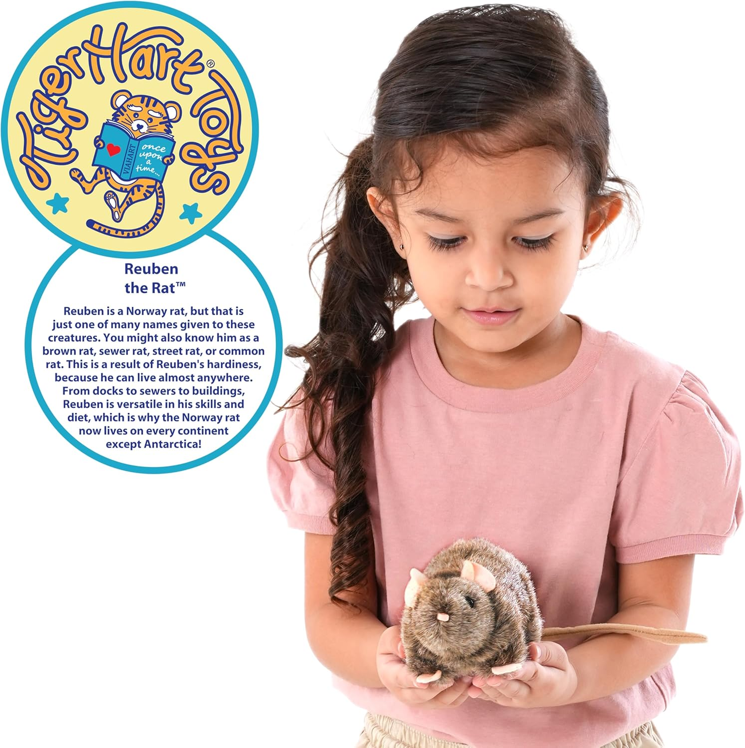 Reuben the Rat - 7 Inch Stuffed Animal Plush Mouse - by Tigerhart Toys image number 3