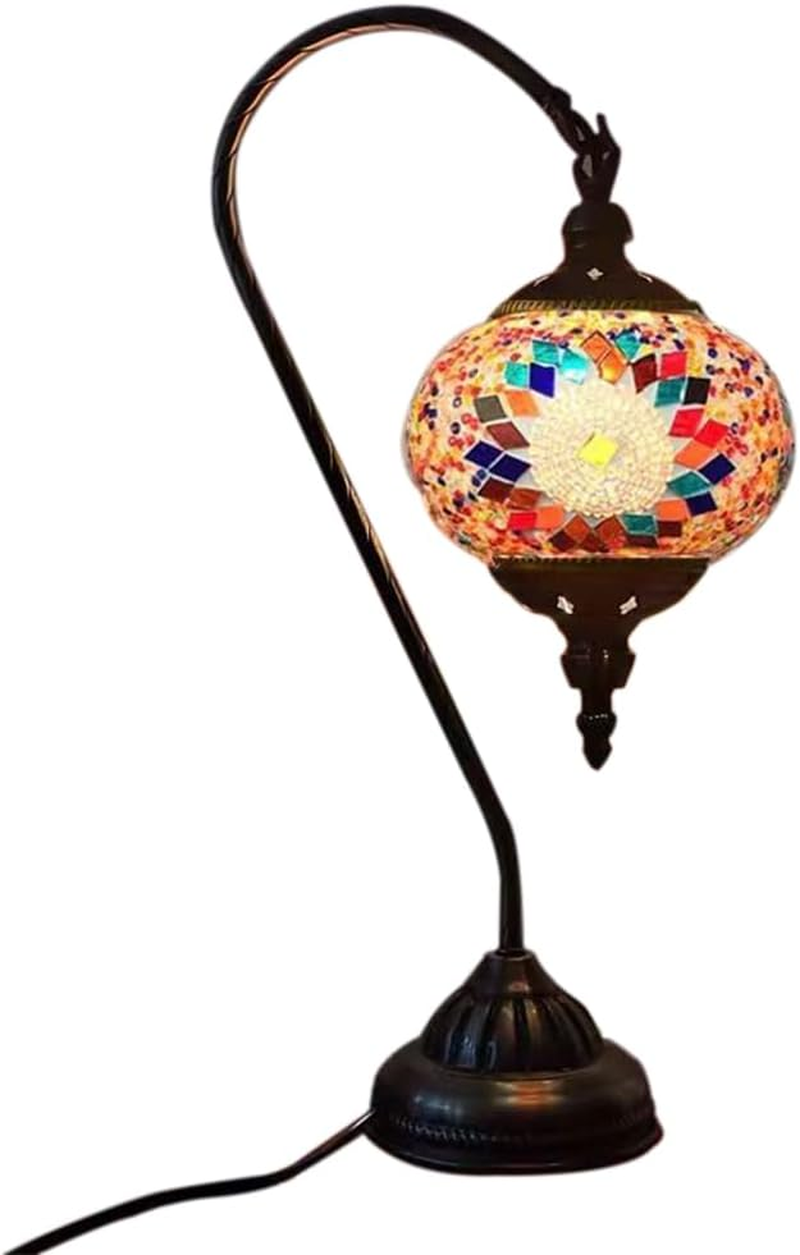 TOMVAES Table Light,Turkish Colorful Moroccan Style Mosaic Multicolour Lamp Desk Table Lamp Light Glazed Decor Lamp