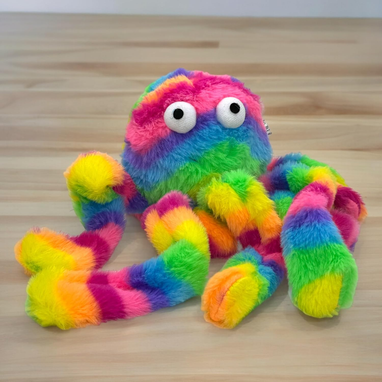 MIJOMA Funny Squeaky Dog Toy, Rainbow Octopus, Cuddly Soft Made of 100% Polyester, 30 X 12 X 12 Cm, Perfect for Chewing Fun and Fetch image number 2