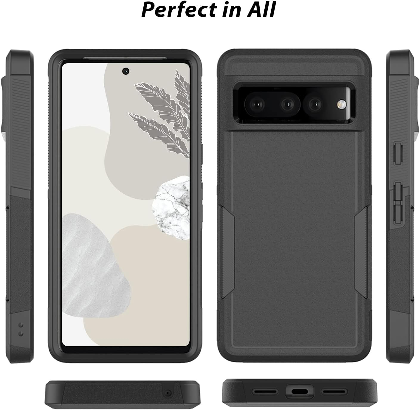 ZUSLAB Rugged Case for Pixel 7 Pro Rugged Defender Protective Heavy Duty Shockproof Dustproof Cover for Google (2022) - Black image number 3