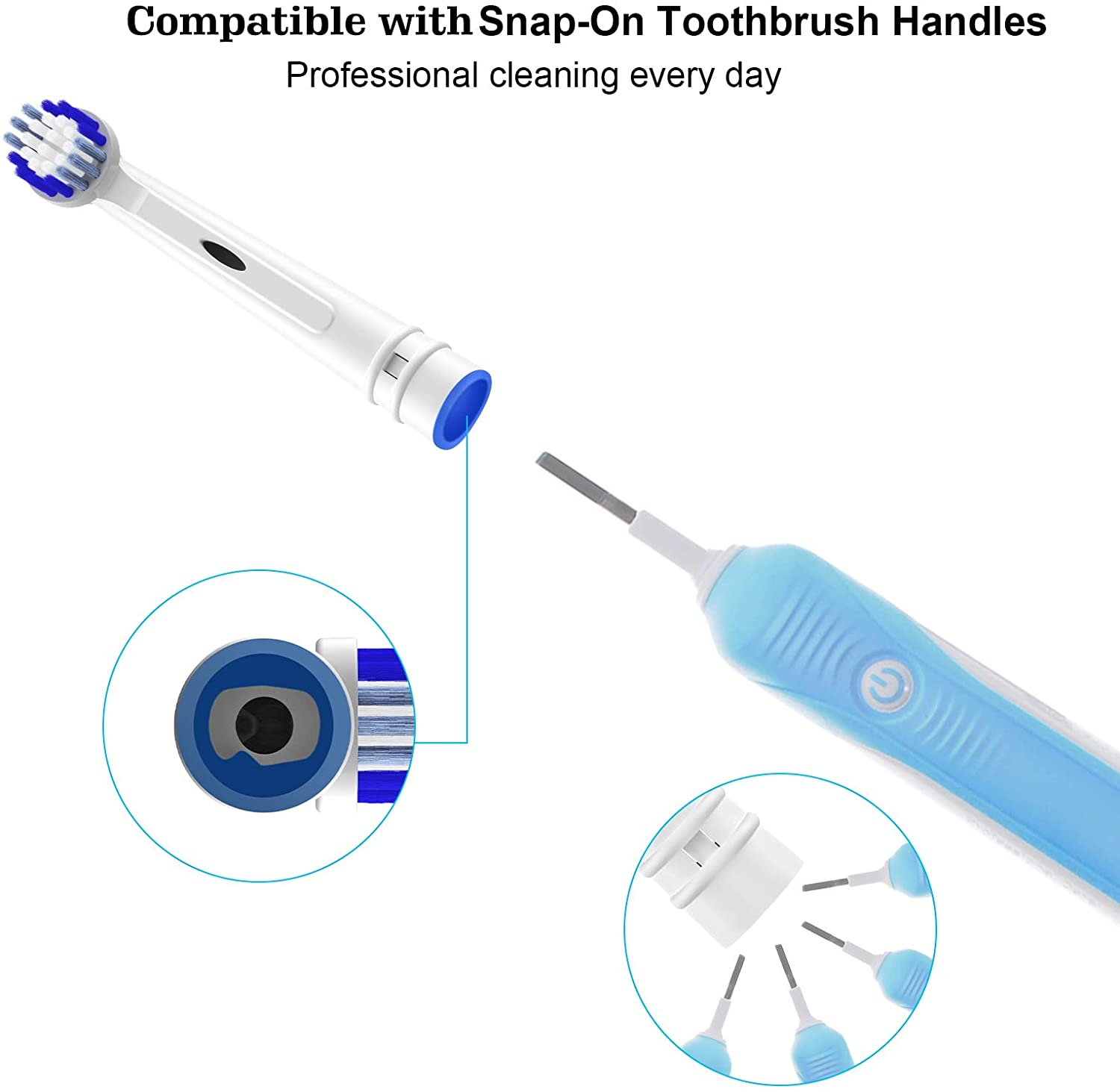 Toothbrush Heads Compatible Oral B Braun, 12 Pack Professional Electric Toothbrush Heads Sensitive Clean Brush Heads Refill for Oral-B 7000/Pro 1000/9600/ 500/3000/8000 image number 1