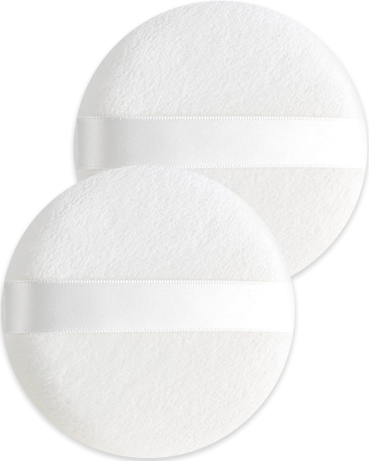 2 Pcs Powder Puff,3.14 Inch Powder Puffs for Body Powder Face Loose Powder Large(White) image number 4