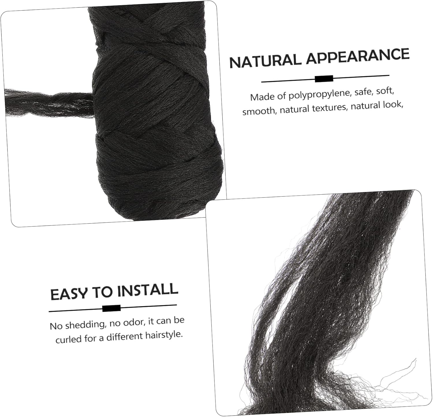 Healeved 2 Rolls Brazilian Wool Braid Hair Accessories Braid Hair Wire Hair Accessory Women Styling Wig Braid Hair Line Hair Extensions Line Long Realistic Wig Long Straight Hair Wire image number 6