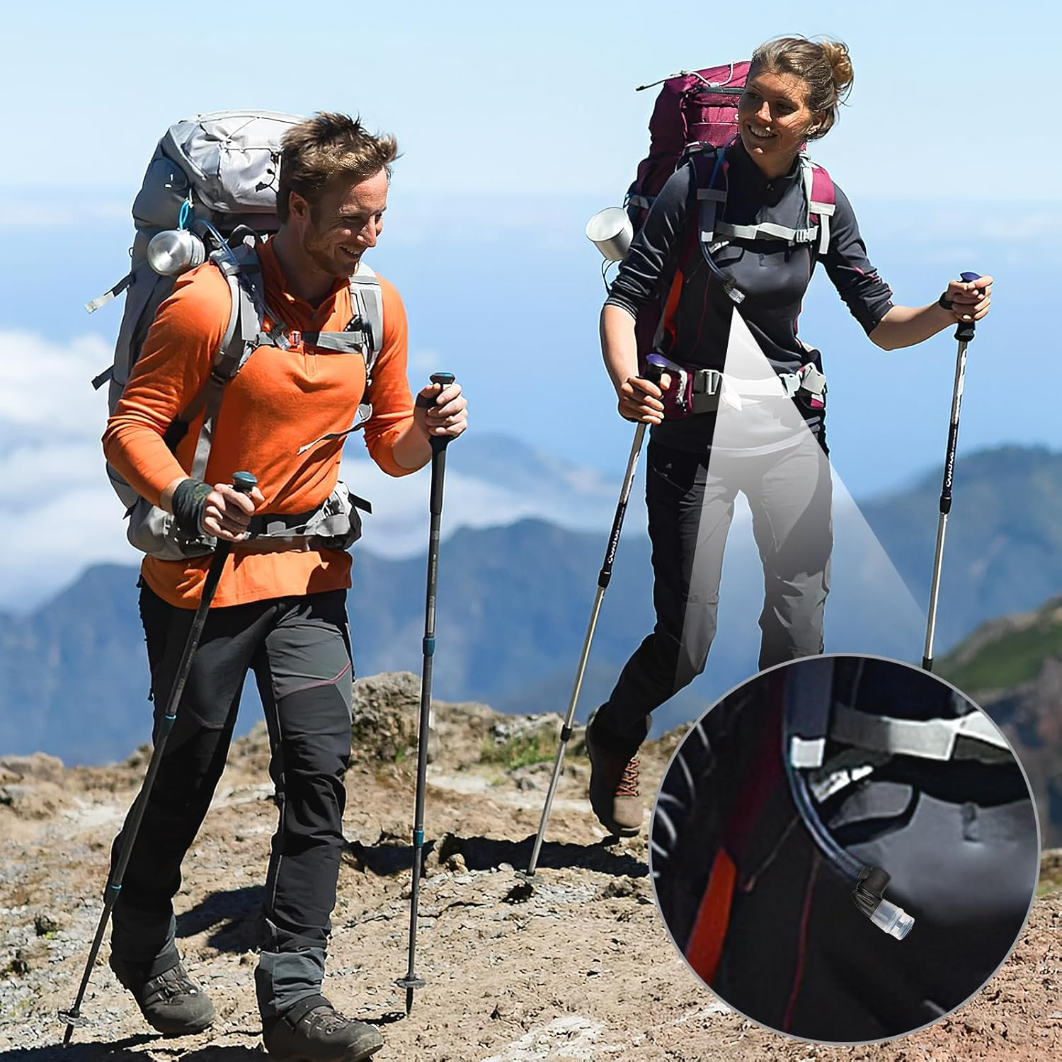 4Pcs Bite Valve Replacement with a Connector for Hiking Backpack Water Bladder Hose, Black Silicone Replacement Bite Valve Sheath Compatible with Osprey Packs Hydraulics Reservoirs image number 4