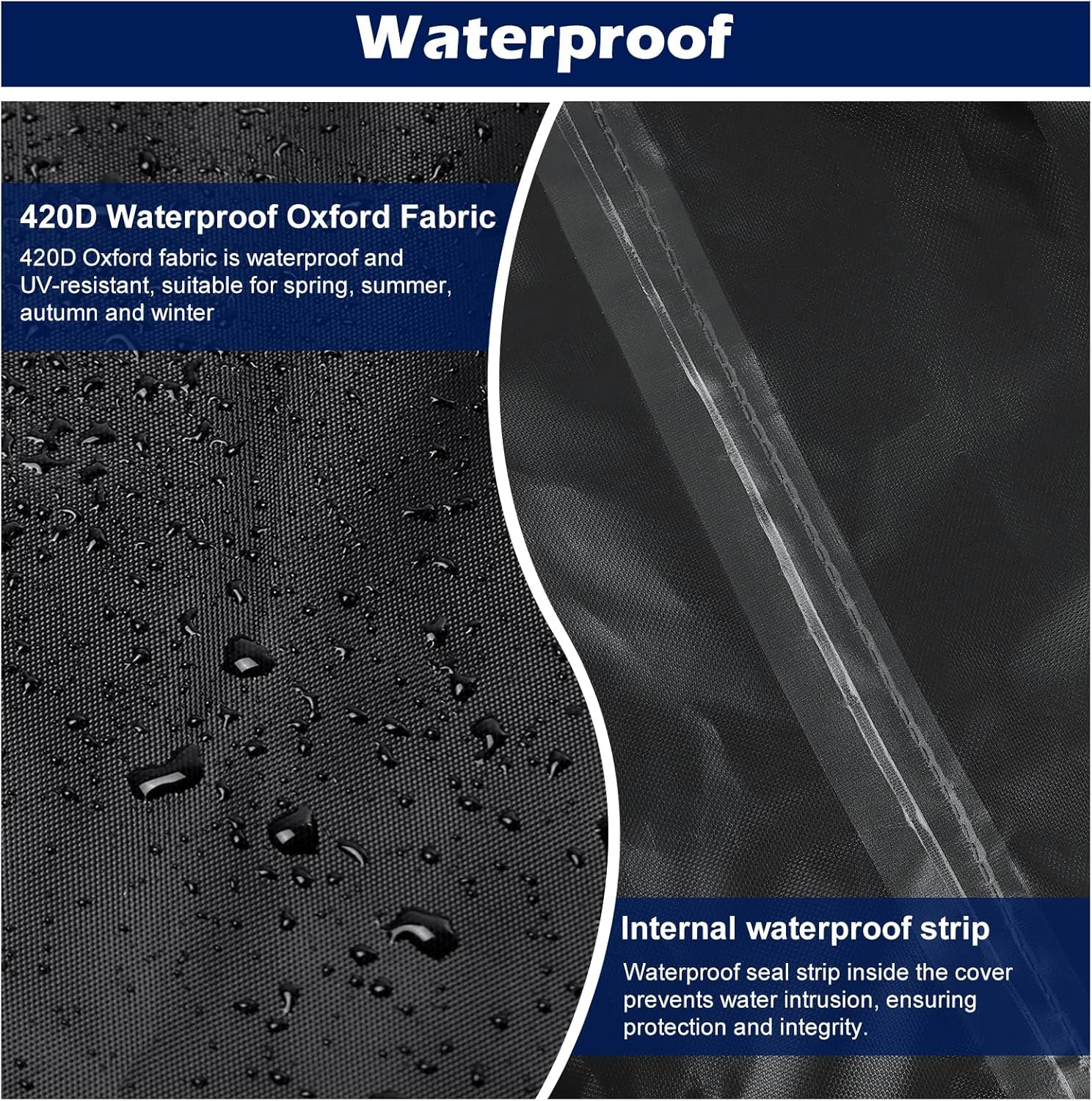 Griddle Grill Cover for Blackstone 22 Inch and 17 Inch with Hood and Stand, Waterproof UV Resistant Rip-Proof Material Griddle Cover - Black(Cover Only) image number 2