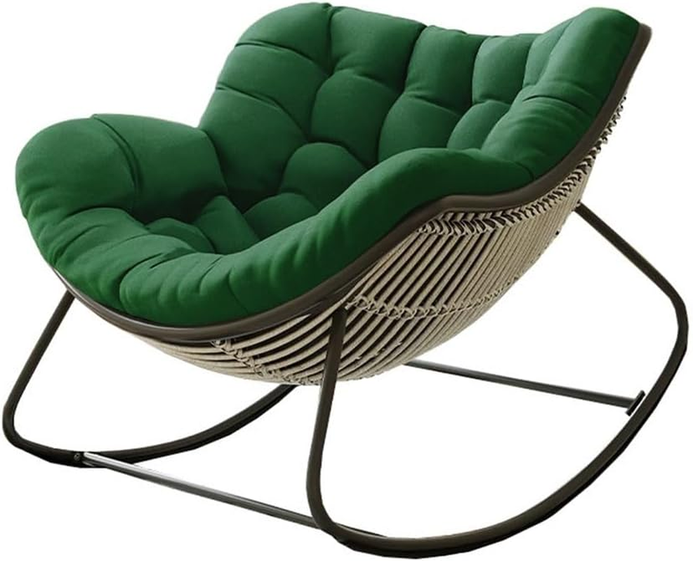 Lazy Rocking Egg Chair Cushion, Indoor Outdoor Oversized Lounge Wicker Papasan Cushion, Thick Nest Back Seat Pillow for Patio Porch Garden(Only Cushion)(Light Gray) image number 6