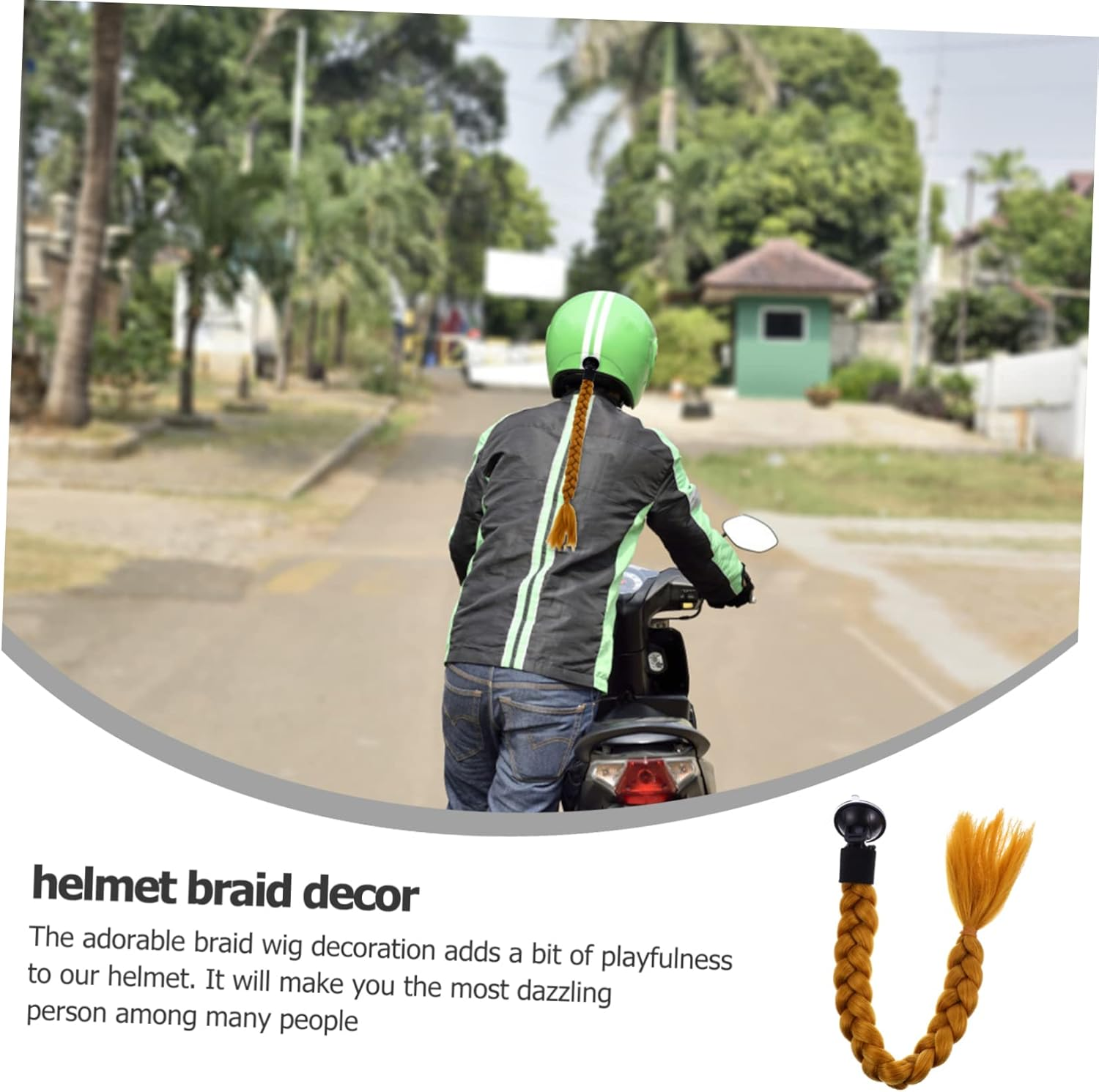 Ifundom Helmet Braid Decoration for Motorcycle Detachable Ponytails Ornament Stylish Braids for Helmet Accessory image number 1