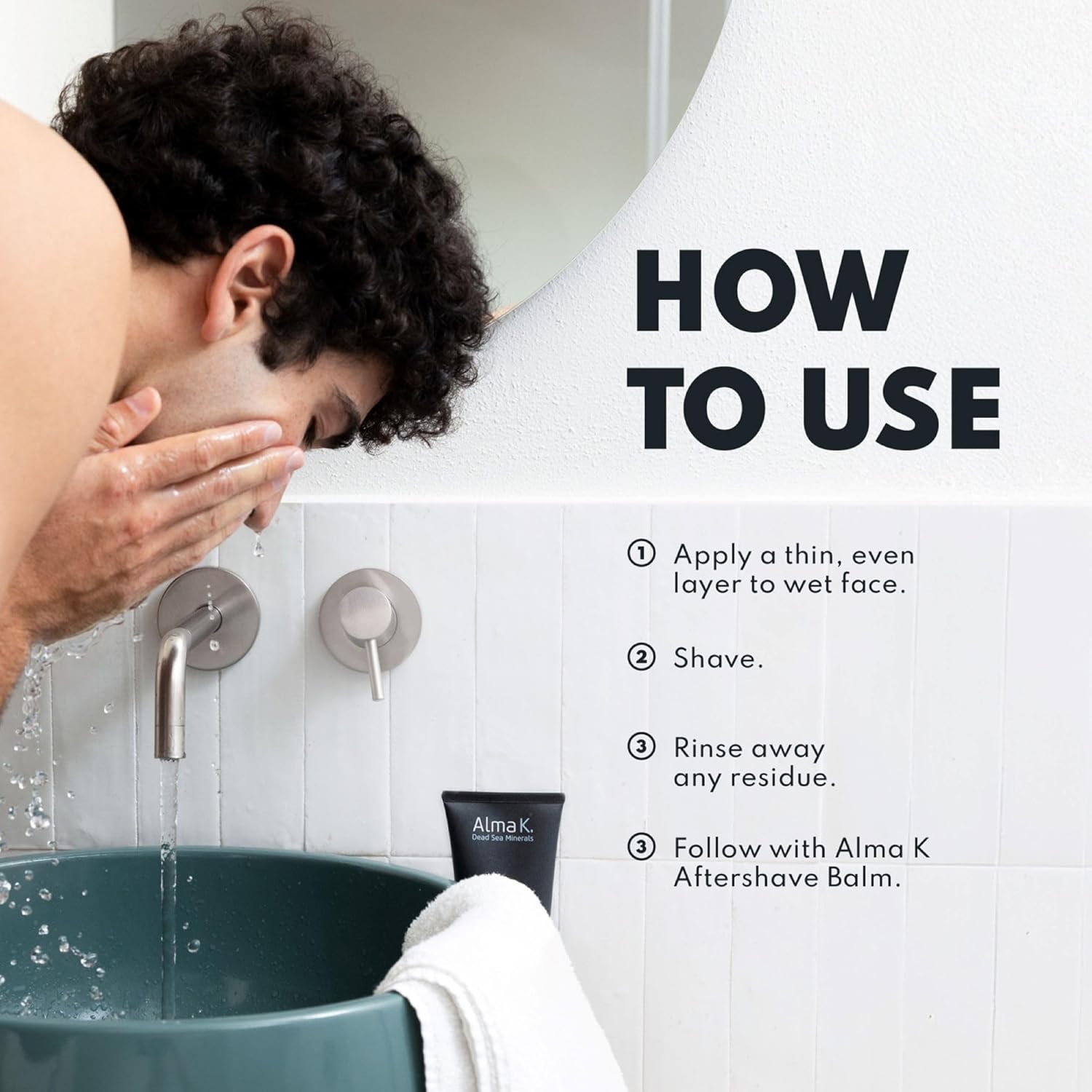 Alma K, Revitalizing Shaving Cream, Softens Hair for Easy Shave Suitable for Sensitive Skin, 150Ml image number 5