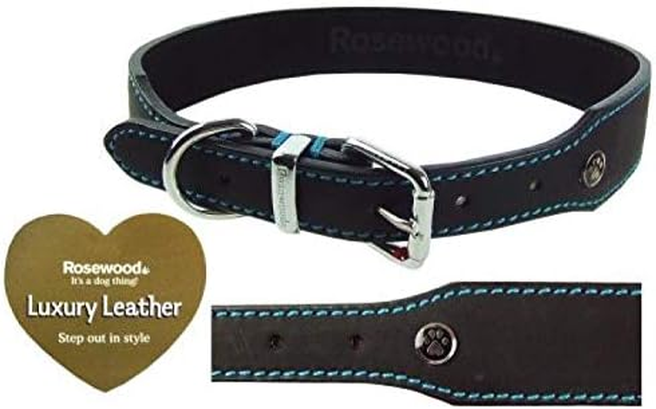 Rosewood Luxury Leather Dog Collar, Black, Large image number 6