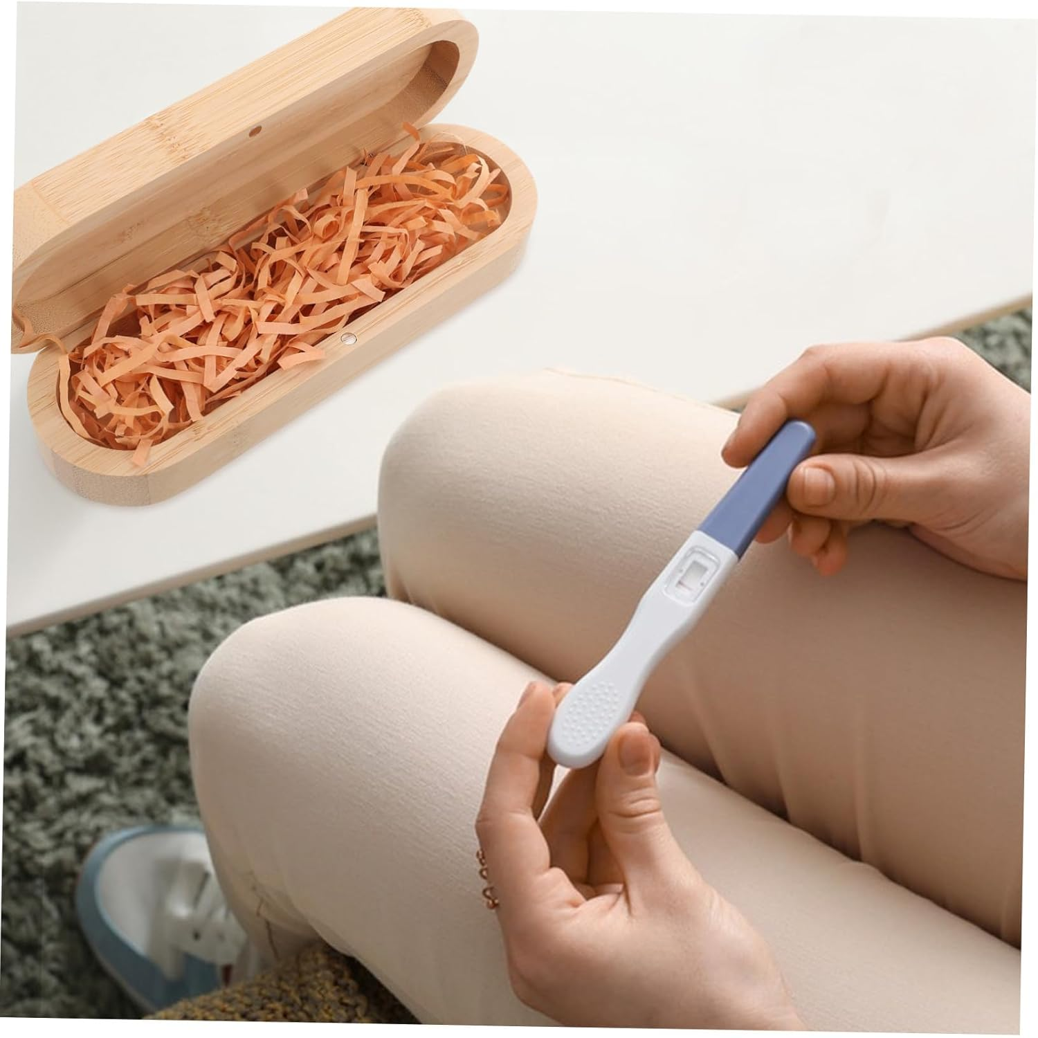 Gatuida Wooden Pregnancy Test Announcement Box Surprise Announcement Versatile Maternity Keepsake image number 2