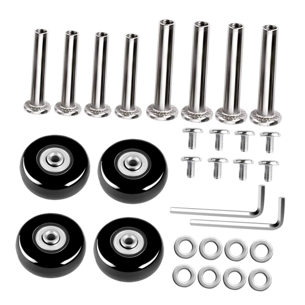 Anneome Silent Rubber Caster Wheel Replacement Kit for Luggage and Suitcases with Wear-Resistant Material and Smooth Rotation for Easy Transport image number 5