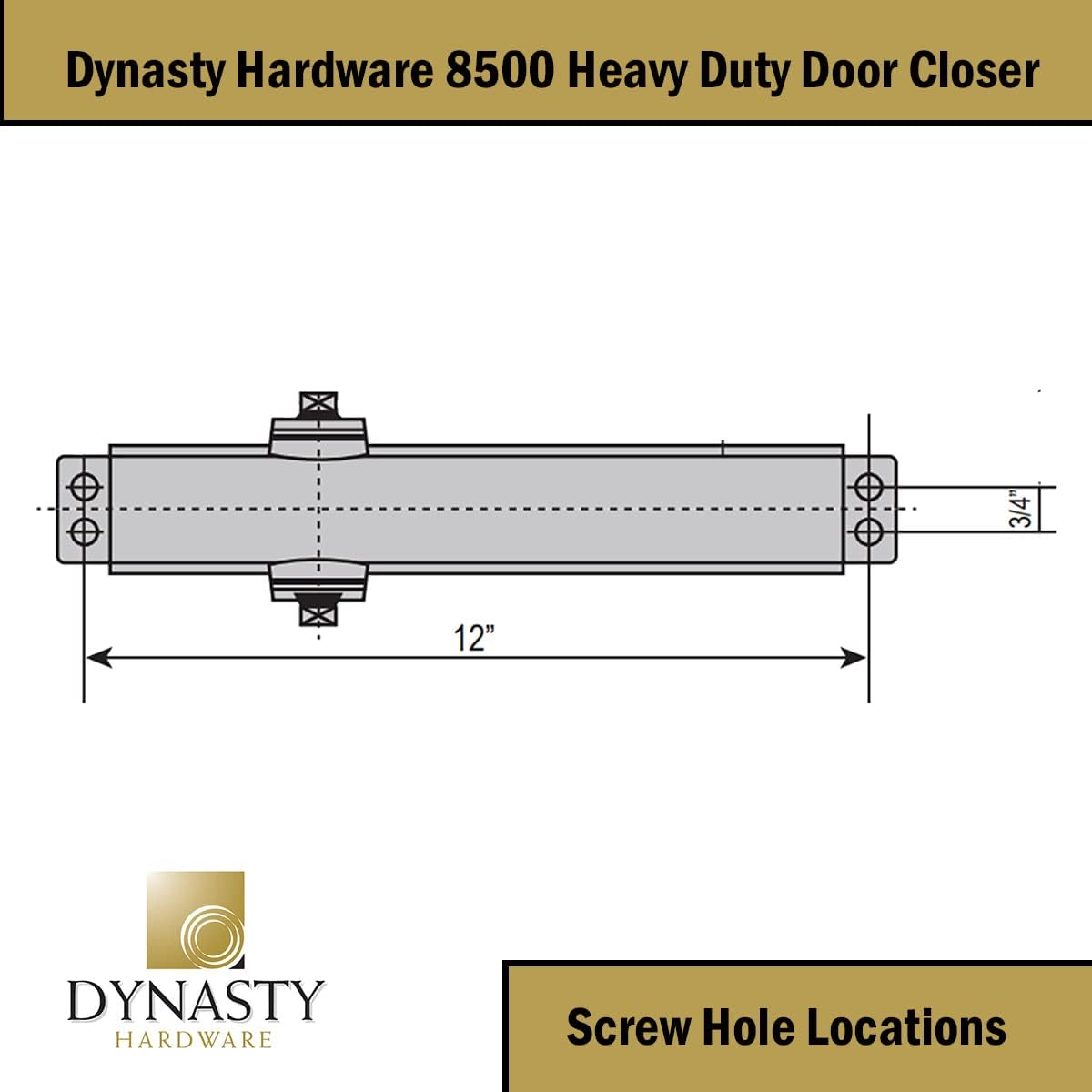 Dynasty Hardware Door Closer Heavy Duty Hydraulic Adjustable Size 1-6 Spring Door Closer, Meets ADA 8500 Series Sprayed Aluminum image number 2