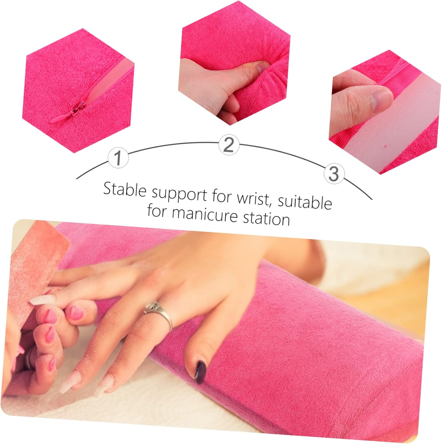 ADOCARN Manicure Pillow Nail Art Hand Support Comfortable Wrist Cushion Portable Nail Art Tool image number 4