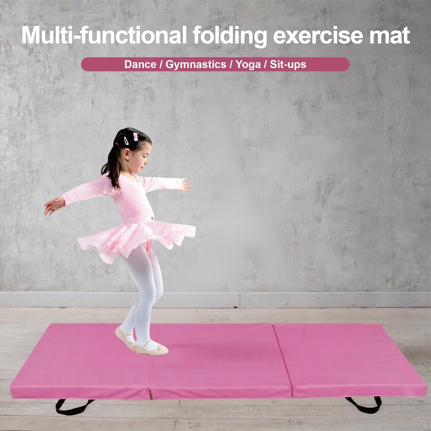 FITNESS MASTER Folding Exercise Floor Mat Dance Yoga Gymnastics Training Home PU