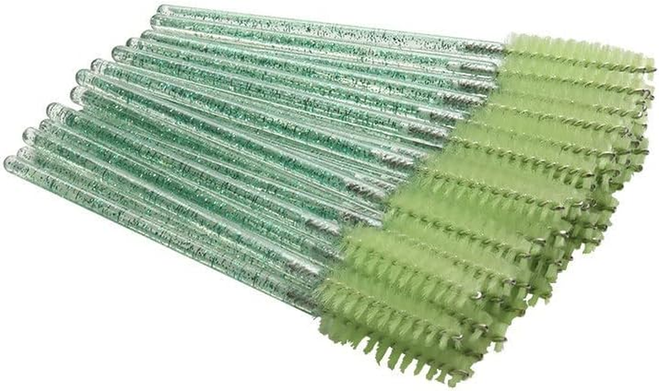 HIGHROCK 50 PCS Applicators Brushes Eyelash Brush Mascara Wands Crystal Eyelash Combs (GREEN)