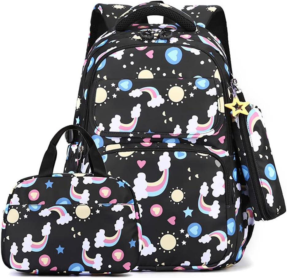 MATMO Girls School Backpack Set with Lunch Bag and Pencil Case Student Bookbag Daypack (Backpack Set 15) - Backpack Set 3 image number 2