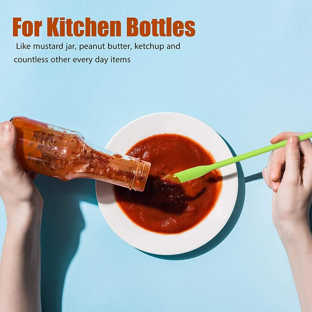 4X Silicone Mini Spatula Jar Scraper Scoop Tip Long Spatula Cosmetic Bottle B8A3 (Purple)